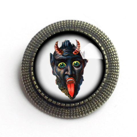 Krampus the Christmas Demon Vintage Inspired Pin Brooch