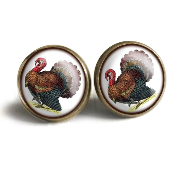 Victorian Turkey Thanksgiving Vintage Inspired Stud Earrings