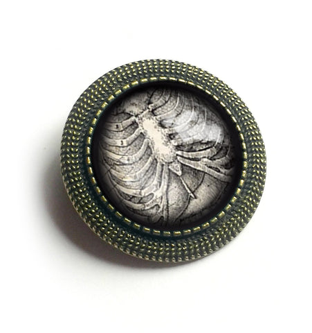 Human Ribcage Vintage Inspired Pin Brooch