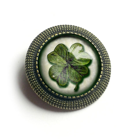 Shamrock or Four-Leafed Clover Vintage Inspired Pin Brooch