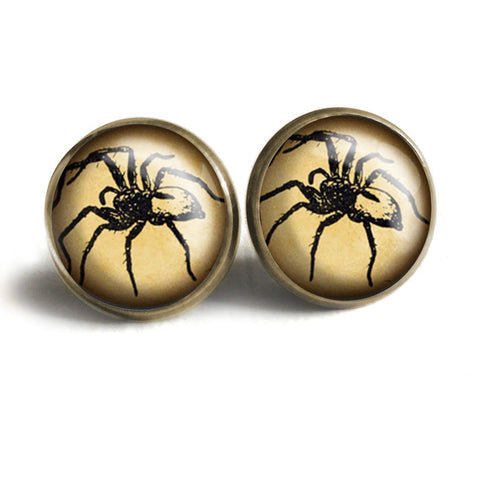 Spooky Spider Halloween Vintage Inspired Stud Earrings