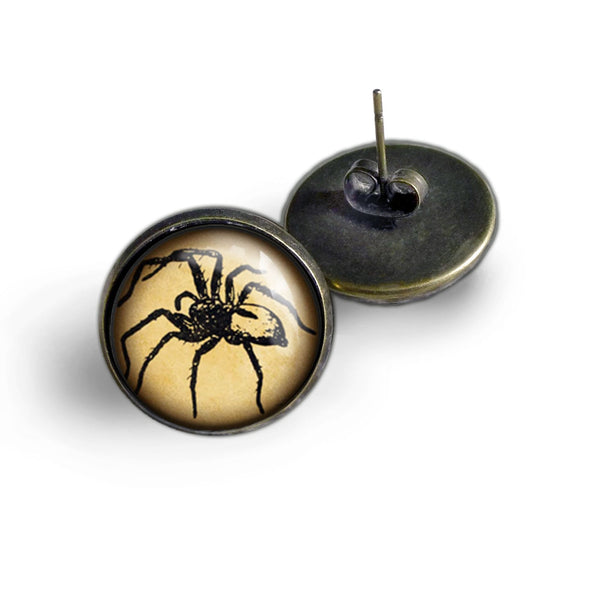 Spooky Spider Halloween Vintage Inspired Stud Earrings