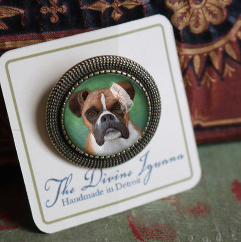 Boxer Dog Vintage Inspired Pin Brooch