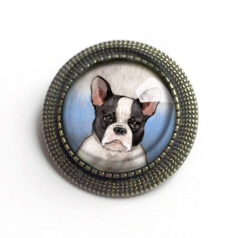 French Bulldog Vintage Inspired Pin Brooch