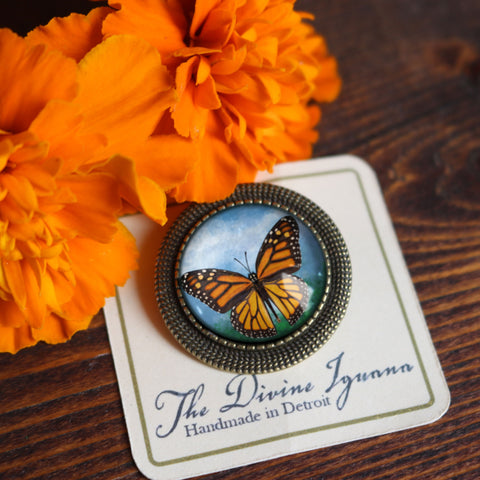 Monarch Butterfly Vintage Inspired Pin Brooch