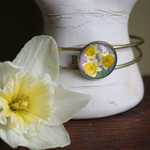 Art Nouveau Daffodils Cuff Bracelet
