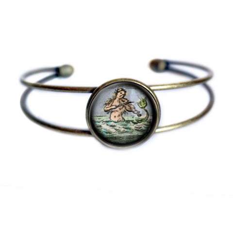 Ancient Mermaid Cuff Bracelet