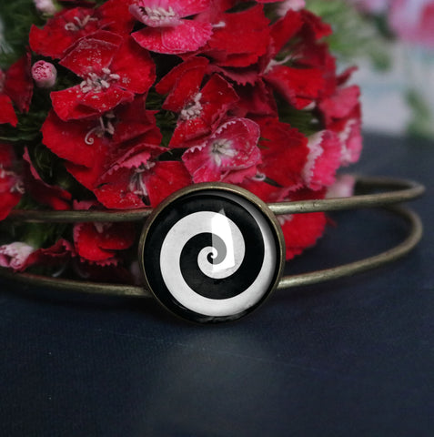 Black and White Spiral Cuff Bracelet