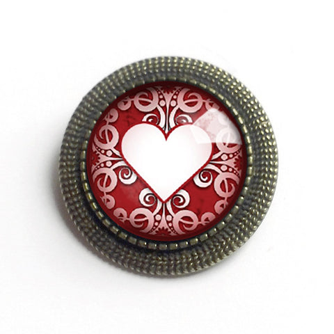 Elegant Victorian Heart Vintage Inspired Pin Brooch