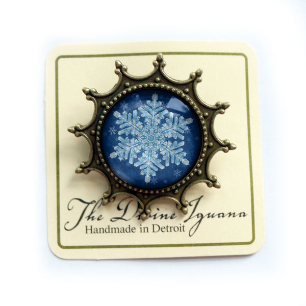 Winter Snowflake Vintage Inspired Pin Brooch