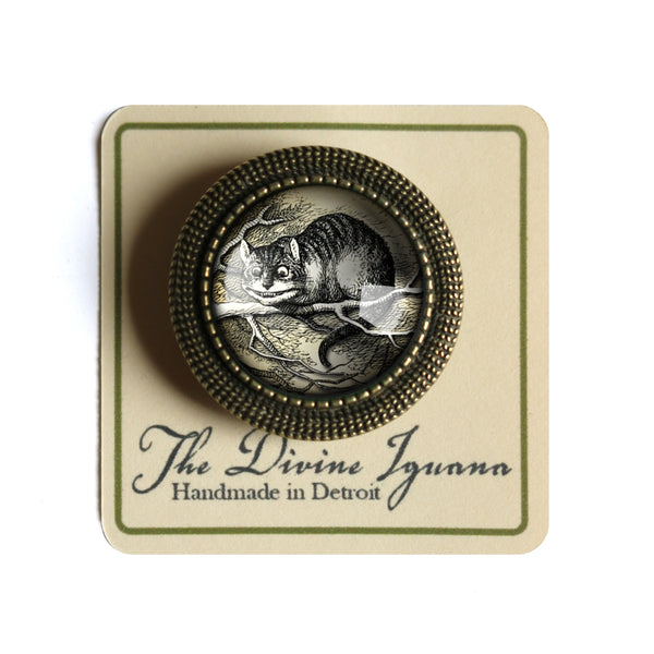 Alice in Wonderland Cheshire Cat Vintage Inspired Pin Brooch