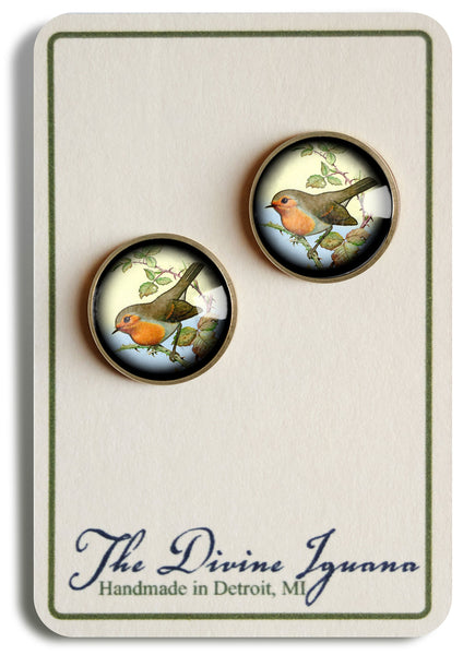 Spring Robin Vintage Inspired Stud Earrings