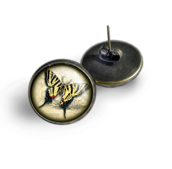 Swallowtail Butterfly Vintage Inspired Stud Earrings