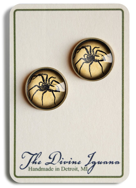 Spooky Spider Halloween Vintage Inspired Stud Earrings