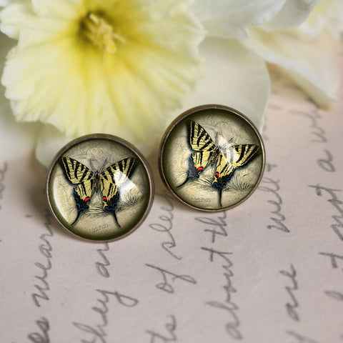 Swallowtail Butterfly Vintage Inspired Stud Earrings