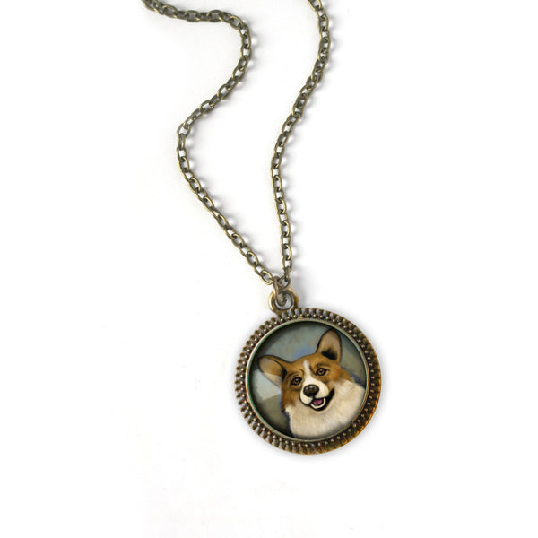 Corgi Dog Large Pendant Necklace