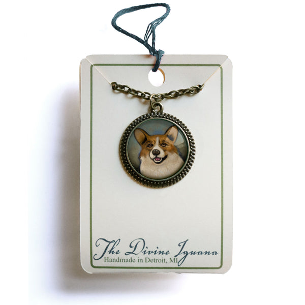 Corgi Dog Large Pendant Necklace