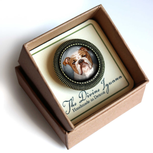 English Bulldog Vintage Inspired Pin Brooch