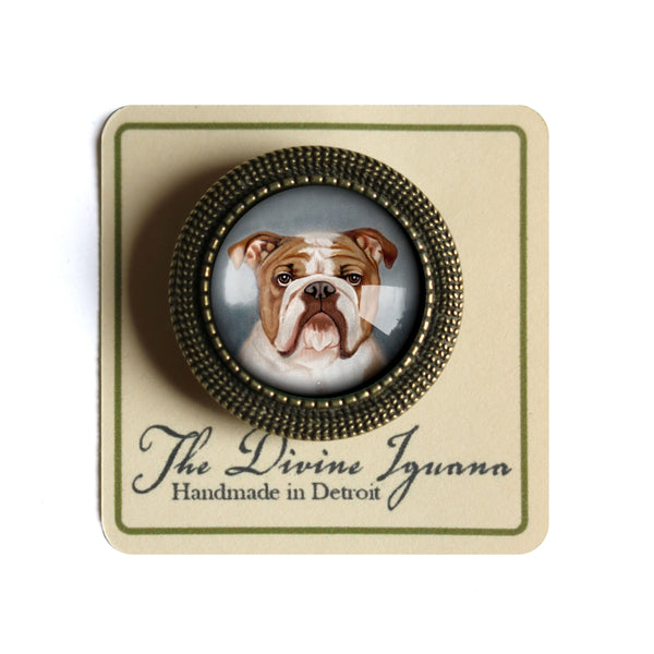 English Bulldog Vintage Inspired Pin Brooch