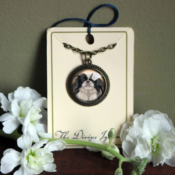 Japanese Chin Dog Large Pendant Necklace
