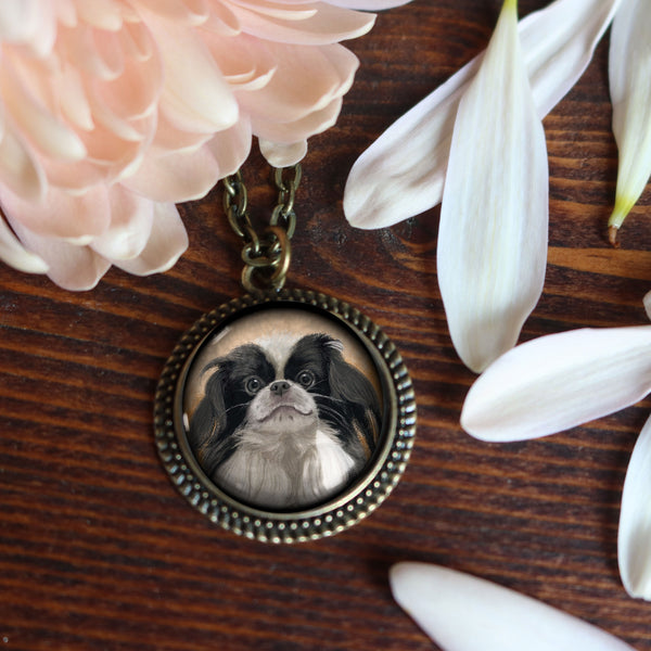 Japanese Chin Dog Large Pendant Necklace