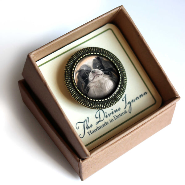 Japanese Chin Dog Vintage Inspired Pin Brooch