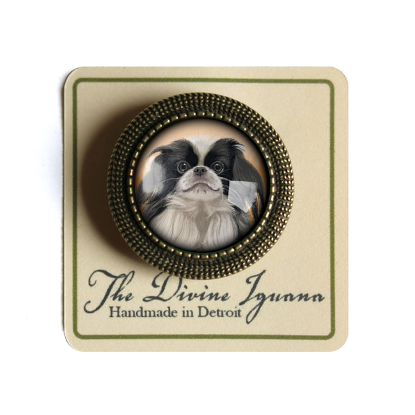 Japanese Chin Dog Vintage Inspired Pin Brooch