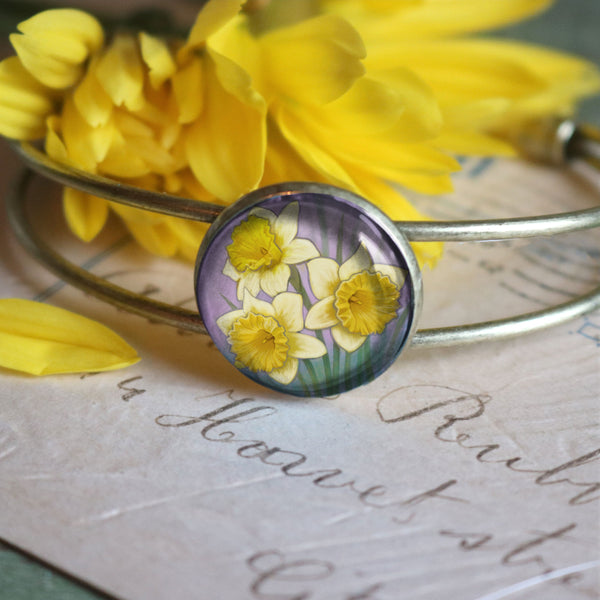Art Nouveau Daffodils Cuff Bracelet