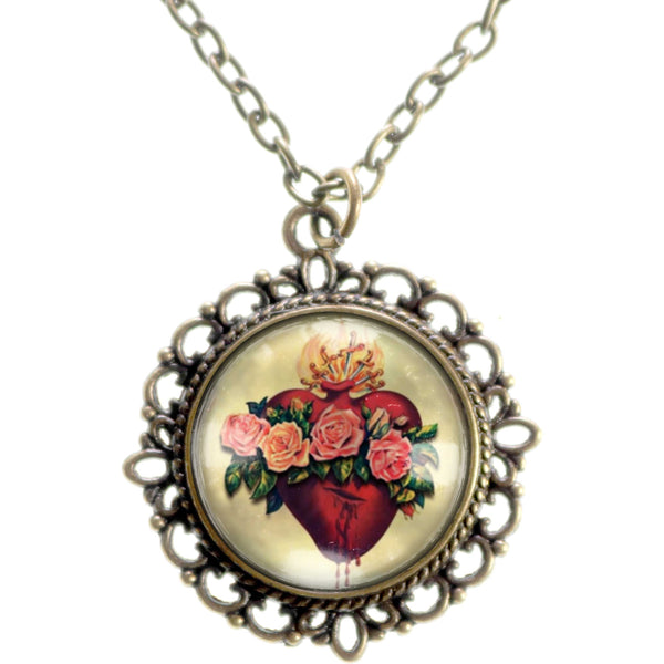Immaculate Heart of Mary Pendant Necklace