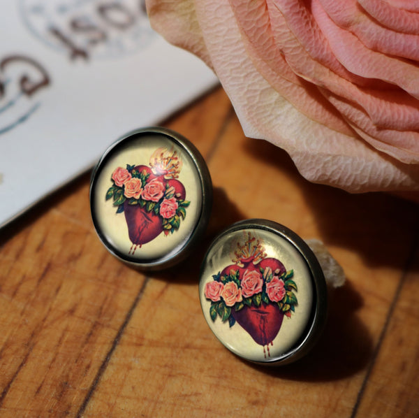 Immaculate Heart of Mary Stud Earrings