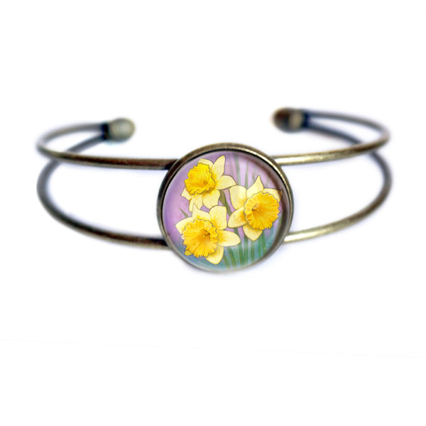 Art Nouveau Daffodils Cuff Bracelet