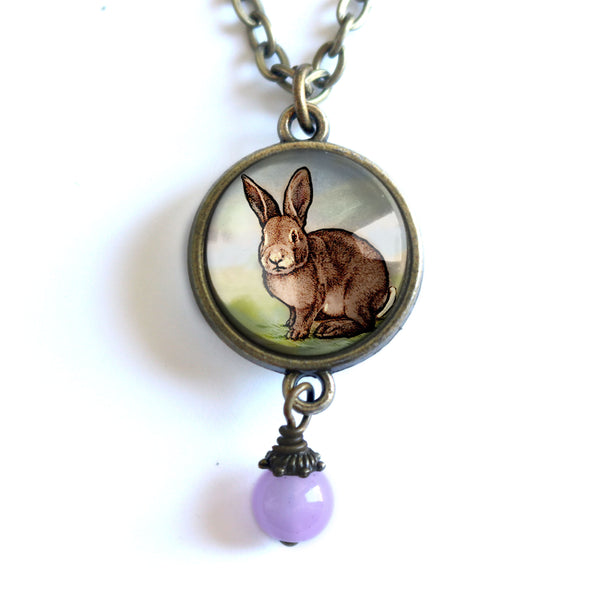 Baby Bunny Easter Rabbit Double-Sided Pendant Necklace