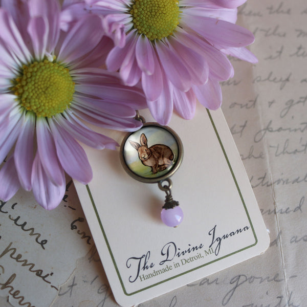 Baby Bunny Easter Rabbit Double-Sided Pendant Necklace