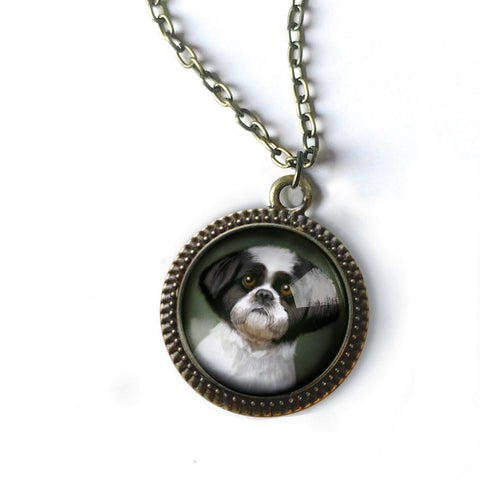 Shi-Tsu Dog Large Pendant Necklace