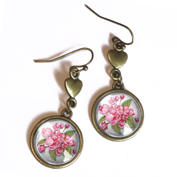 Cherry Blossom Vintage Inspired Drop / Dangle Earrings