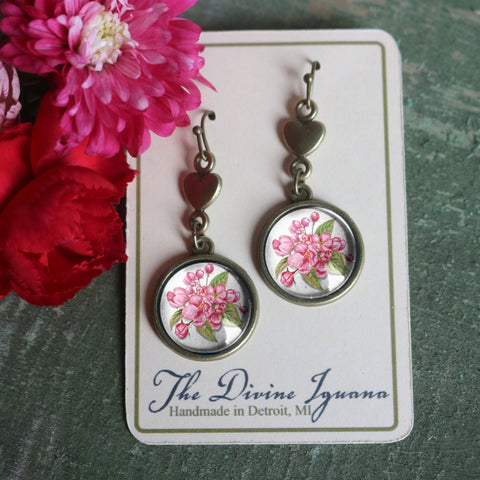 Cherry Blossom Vintage Inspired Drop / Dangle Earrings