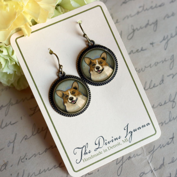 Welsh Corgi Dog Earrings