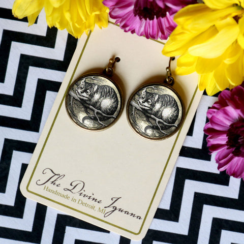 Alice in Wonderland Cheshire Cat Earrings