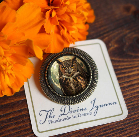 Victorian Owl Vintage Inspired Pin Brooch