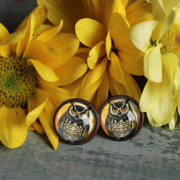 Retro Owl Vintage Halloween Inspired Stud Earrings