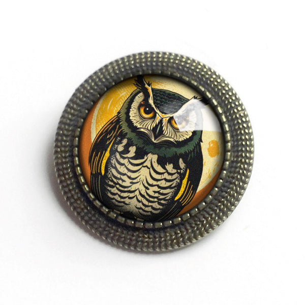 Retro Halloween Owl Vintage Inspired Pin Brooch