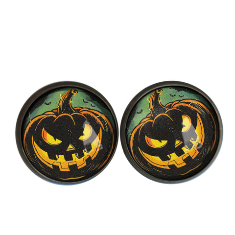 Black Jack O Lantern Vintage Inspired Stud Earrings