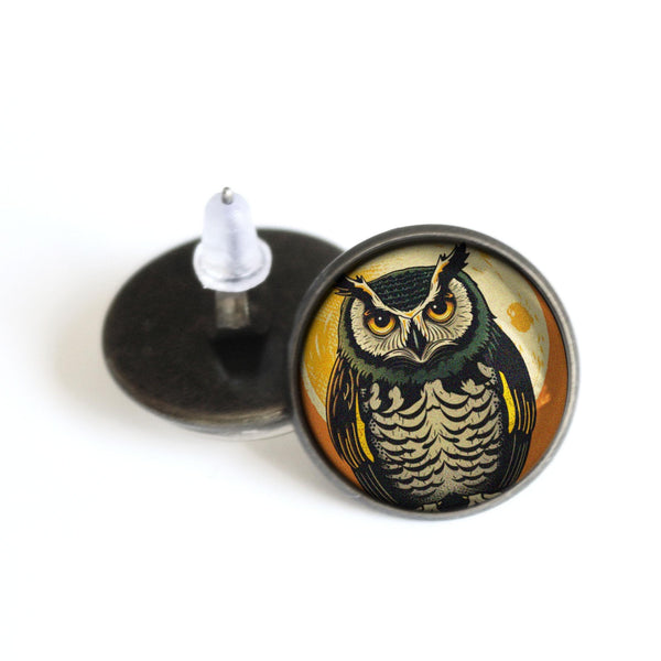 Retro Owl Vintage Halloween Inspired Stud Earrings