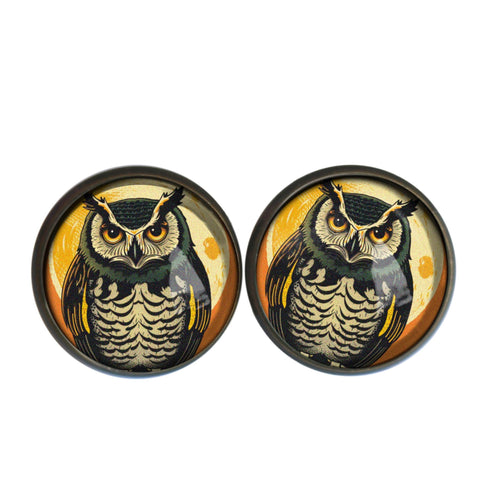 Retro Owl Vintage Halloween Inspired Stud Earrings