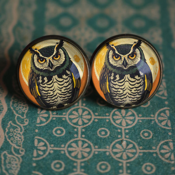 Retro Owl Vintage Halloween Inspired Stud Earrings