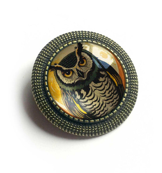 Retro Halloween Owl Vintage Inspired Pin Brooch