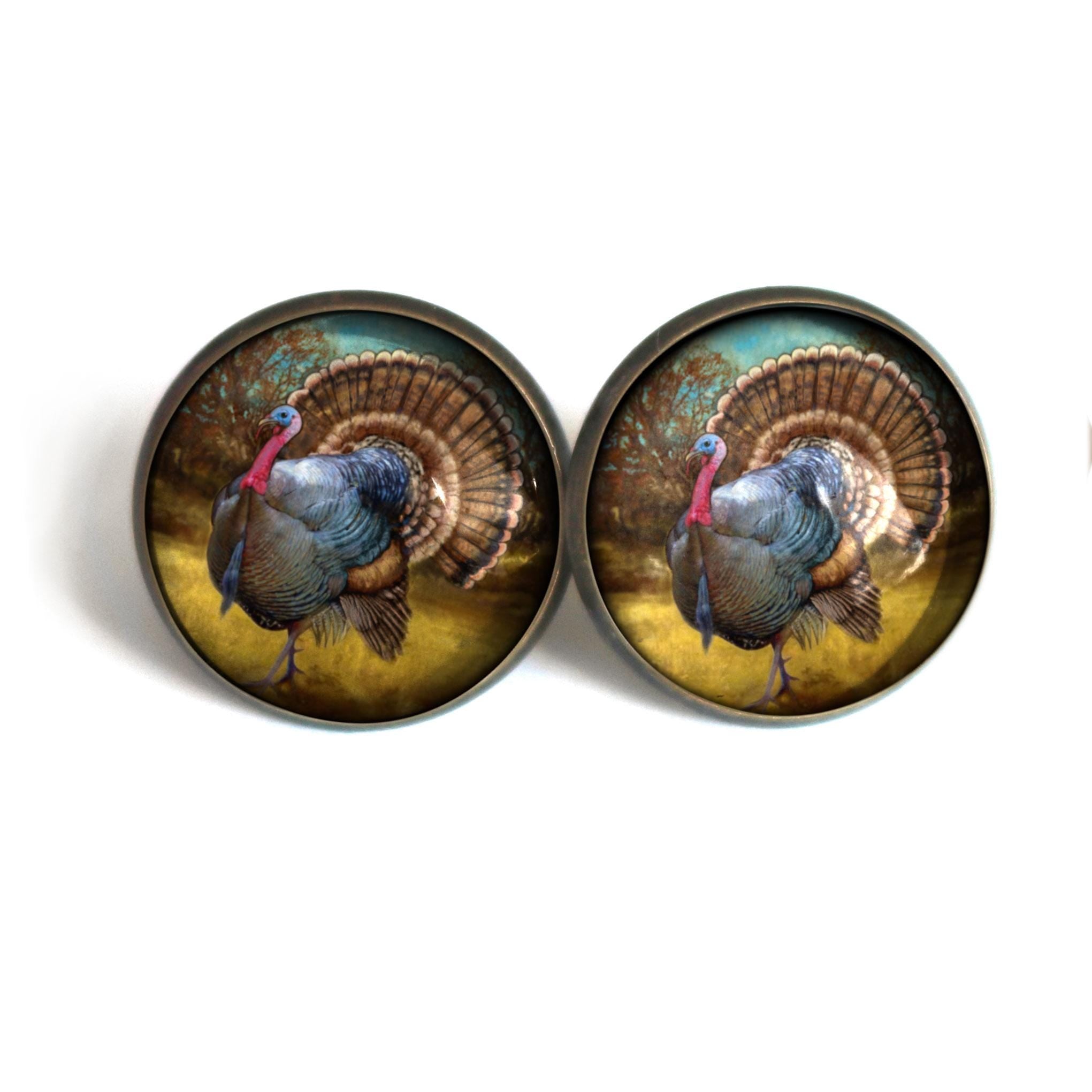 Traditional Turkey Thanksgiving Vintage Inspired Stud Earrings