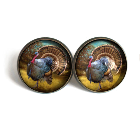 Traditional Turkey Thanksgiving Vintage Inspired Stud Earrings