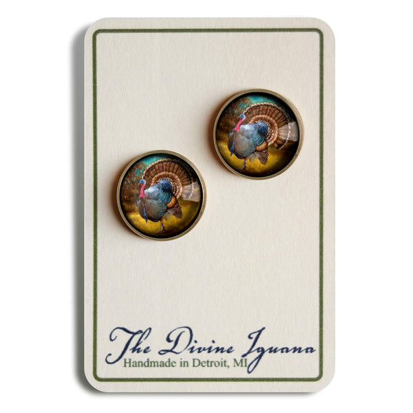Traditional Turkey Thanksgiving Vintage Inspired Stud Earrings