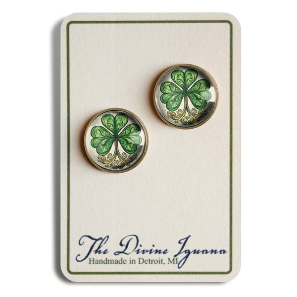 Classic Shamrock St Patrick's Day or Easter Stud Earrings
